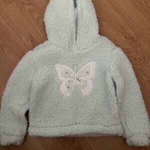 btween Mint Fleece Hoodie with Butterfly